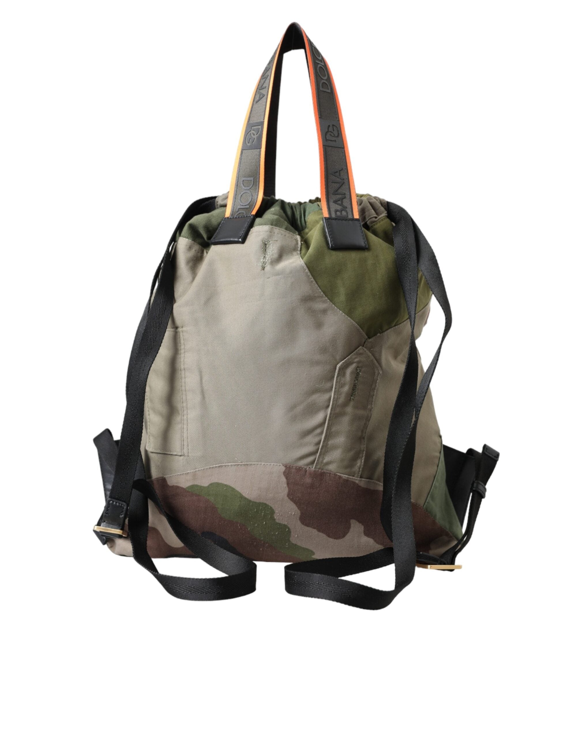 Dolce & Gabbana Military Green Patchwork Backpack Bag